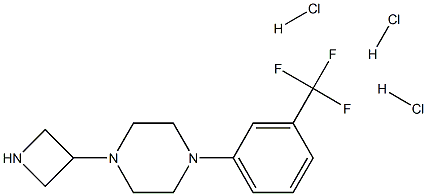 3-(4-(M-TRIFLUOROMETHYLPHENYL)PIPERAZINYL)AZETIDINETRIHYDROCHLORIDE Struktur