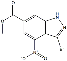 3-BROMO-6-METHOXYCARBONYL-4-NITROINDAZOLE Struktur