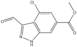 4-CHLORO-6-METHOXYCARBONYLINDAZOLE-3-CARBOXYALDEHYDE Struktur