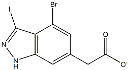 4-BROMO-3-IODOINDAZOLE-6-METHYL CARBOXYLATE Struktur