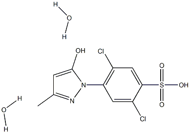 2,5-DICHLORO-4-(5-HYDROXY-3-METHYLPYRAZOL-1-YL)BENZENE SULFONIC ACID DIHYDRATE Struktur