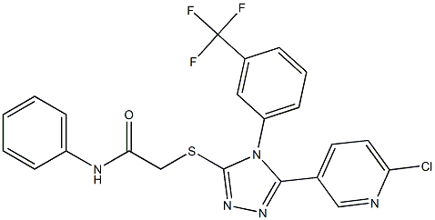 N1-phenyl-2-({5-(6-chloro-3-pyridyl)-4-[3-(trifluoromethyl)phenyl]-4H-1,2,4-triazol-3-yl}thio)acetamide Struktur