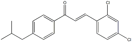 (E)-3-(2,4-dichlorophenyl)-1-(4-isobutylphenyl)prop-2-en-1-one Struktur