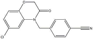 4-((6-chloro-2,3-dihydro-3-oxobenzo[b][1,4]oxazin-4-yl)methyl)benzonitrile Struktur