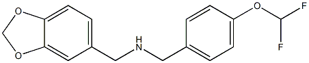 1-(1,3-BENZODIOXOL-5-YL)-N-[4-(DIFLUOROMETHOXY)BENZYL]METHANAMINE Struktur