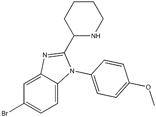 5-BROMO-1-(4-METHOXY-PHENYL)-2-PIPERIDIN-2-YL-1H-BENZOIMIDAZOLE Struktur