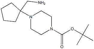 TERT-BUTYL 4-[1-(AMINOMETHYL)CYCLOPENTYL]PIPERAZINE-1-CARBOXYLATE Struktur