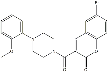 6-bromo-3-{[4-(2-methoxyphenyl)piperazino]carbonyl}-2H-chromen-2-one Struktur