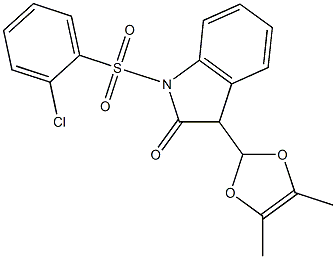 1-(2-chlorobenzenesulphonyl)-3-(4',5'-dimethyl-1',3'-dioxolynyl)-1,3-dihydro-2H-indol-2-one Struktur