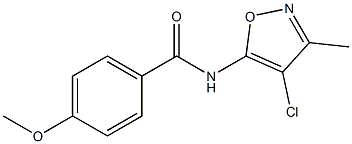 N-(4-chloro-3-methyl-5-isoxazolyl)-4-methoxybenzenecarboxamide Struktur