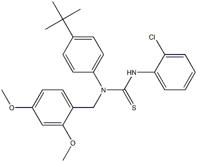 N-[4-(tert-butyl)phenyl]-N'-(2-chlorophenyl)-N-(2,4-dimethoxybenzyl)thiourea Struktur