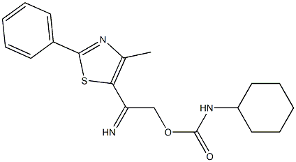 5-({[(cyclohexylamino)carbonyl]oxy}ethanimidoyl)-4-methyl-2-phenyl-1,3-thiazole Struktur