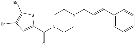 (4,5-dibromo-2-thienyl){4-[(E)-3-phenyl-2-propenyl]piperazino}methanone Struktur