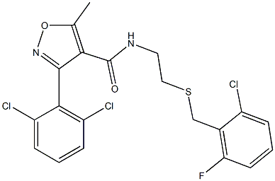 N4-{2-[(2-chloro-6-fluorobenzyl)thio]ethyl}-3-(2,6-dichlorophenyl)-5-methylisoxazole-4-carboxamide Struktur