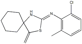 N1-(4-methylidene-3-thia-1-azaspiro[4.5]dec-2-yliden)-2-chloro-6-methylaniline Struktur