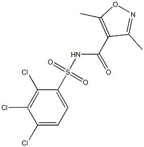 2,3,4-trichloro-N-[(3,5-dimethyl-4-isoxazolyl)carbonyl]benzenesulfonamide Struktur