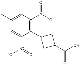 1-(4-methyl-2,6-dinitrophenyl)-3-azetanecarboxylic acid Struktur