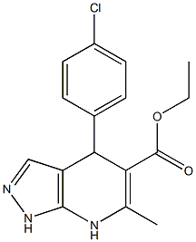 ethyl 4-(4-chlorophenyl)-6-methyl-4,7-dihydro-1H-pyrazolo[3,4-b]pyridine-5-carboxylate Struktur