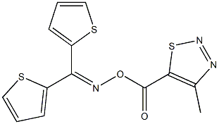 5-[({[di(2-thienyl)methylene]amino}oxy)carbonyl]-4-methyl-1,2,3-thiadiazole Struktur