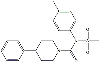 (4-methylphenyl)-N-[(4-phenylpiperidino)carbonyl]methanesulfonamide Struktur