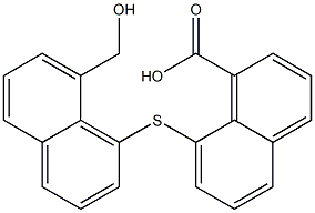 8-{[8-(hydroxymethyl)-1-naphthyl]thio}-1-naphthoic acid Struktur