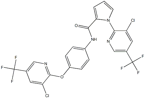 1-[3-chloro-5-(trifluoromethyl)-2-pyridinyl]-N-(4-{[3-chloro-5-(trifluoromethyl)-2-pyridinyl]oxy}phenyl)-1H-pyrrole-2-carboxamide Struktur