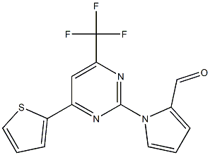 1-[4-(2-thienyl)-6-(trifluoromethyl)-2-pyrimidinyl]-1H-pyrrole-2-carbaldehyde Struktur