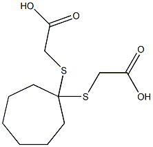 2-({1-[(carboxymethyl)thio]cycloheptyl}thio)acetic acid Struktur