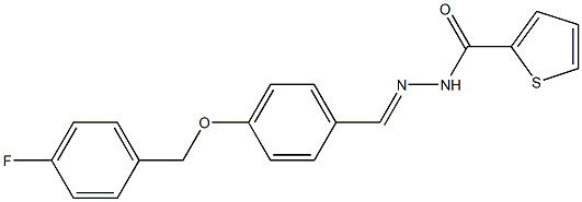 N'-((E)-{4-[(4-fluorobenzyl)oxy]phenyl}methylidene)-2-thiophenecarbohydrazide Struktur