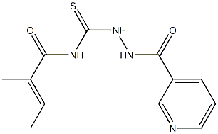 N1-{[2-(3-pyridylcarbonyl)hydrazino]carbothioyl}-2-methylbut-2-enamide Struktur