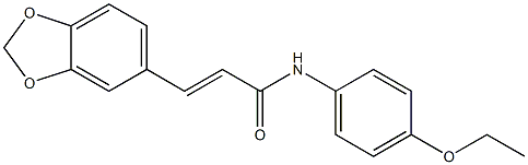 (E)-3-(1,3-benzodioxol-5-yl)-N-(4-ethoxyphenyl)-2-propenamide Struktur