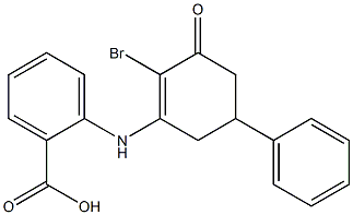 2-[(2-bromo-3-oxo-5-phenyl-1-cyclohexenyl)amino]benzenecarboxylic acid Struktur