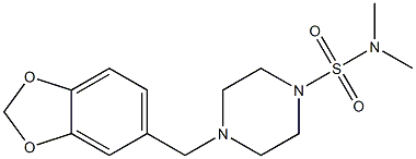 4-(1,3-benzodioxol-5-ylmethyl)-N,N-dimethyltetrahydro-1(2H)-pyrazinesulfonamide Struktur