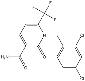 1-(2,4-dichlorobenzyl)-2-oxo-6-(trifluoromethyl)-1,2-dihydro-3-pyridinecarboxamide Struktur