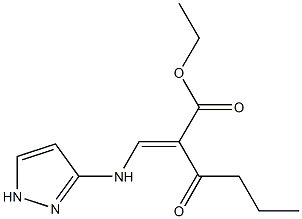 ethyl 2-butyryl-3-(1H-pyrazol-3-ylamino)acrylate Struktur