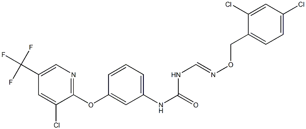 N-(3-{[3-chloro-5-(trifluoromethyl)-2-pyridinyl]oxy}phenyl)-N'-({[(2,4-dichlorobenzyl)oxy]imino}methyl)urea Struktur