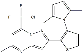 7-[chloro(difluoro)methyl]-2-[3-(2,5-dimethyl-1H-pyrrol-1-yl)-2-thienyl]-5-methylpyrazolo[1,5-a]pyrimidine Struktur