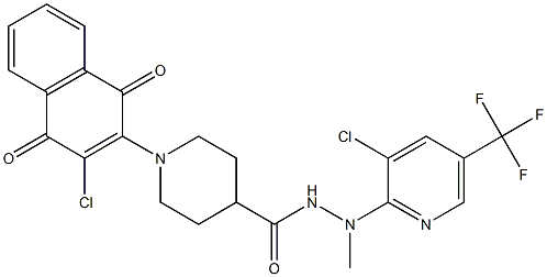 1-(3-chloro-1,4-dioxo-1,4-dihydro-2-naphthalenyl)-N'-[3-chloro-5-(trifluoromethyl)-2-pyridinyl]-N'-methyl-4-piperidinecarbohydrazide Struktur