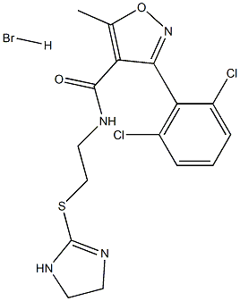 N4-[2-(4,5-dihydro-1H-imidazol-2-ylthio)ethyl]-3-(2,6-dichlorophenyl)-5-methylisoxazole-4-carboxamide hydrobromide Struktur