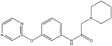 2-piperidino-N-[3-(2-pyrazinyloxy)phenyl]acetamide Struktur