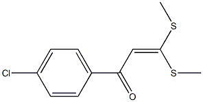 1-(4-chlorophenyl)-3,3-di(methylthio)prop-2-en-1-one Struktur