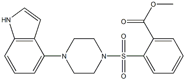 methyl 2-{[4-(1H-indol-4-yl)piperazino]sulfonyl}benzoate Struktur