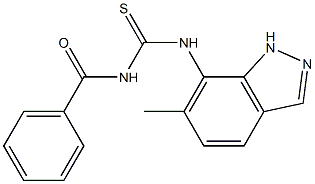 N-benzoyl-N'-(6-methyl-1H-indazol-7-yl)thiourea Struktur