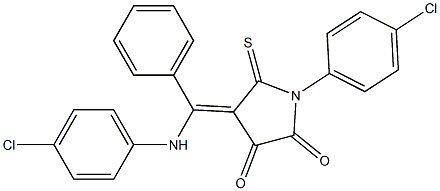 4-[(4-chloroanilino)(phenyl)methylidene]-1-(4-chlorophenyl)-5-thioxopyrrolidine-2,3-dione Struktur