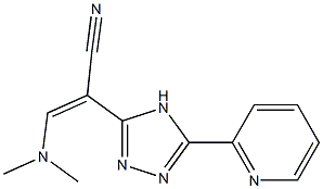 3-(dimethylamino)-2-[5-(2-pyridyl)-4H-1,2,4-triazol-3-yl]acrylonitrile Struktur