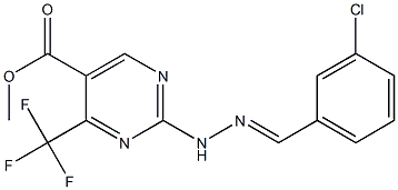 methyl 2-[2-(3-chlorobenzylidene)hydrazino]-4-(trifluoromethyl)pyrimidine-5-carboxylate Struktur