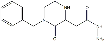 2-(4-benzyl-3-oxo-2-piperazinyl)ethanohydrazide Struktur