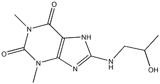 8-[(2-hydroxypropyl)amino]-1,3-dimethyl-2,3,6,7-tetrahydro-1H-purine-2,6-dione Struktur