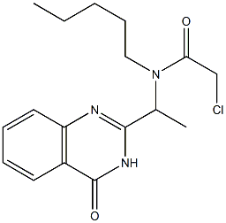 2-chloro-N-[1-(4-oxo-3,4-dihydro-2-quinazolinyl)ethyl]-N-pentylacetamide Struktur