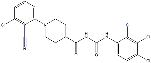 N-{[1-(3-chloro-2-cyanophenyl)-4-piperidyl]carbonyl}-N'-(2,3,4-trichlorophenyl)urea Struktur